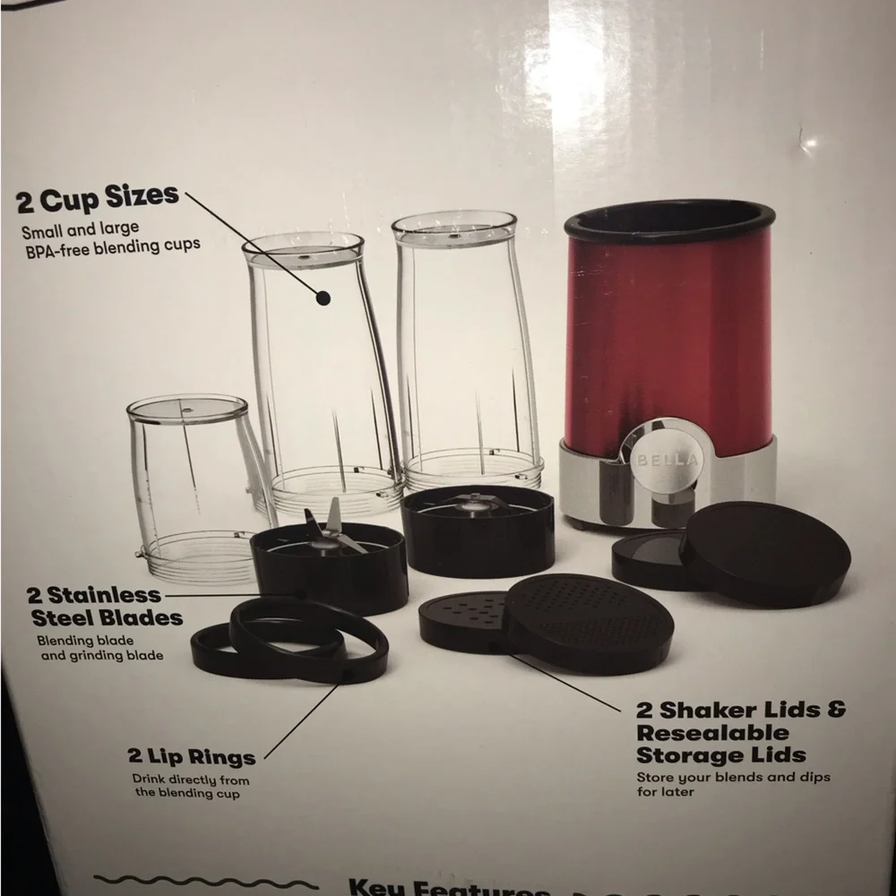 Bella NIB Red Rocket Blender and Attachments - 🏆 HOST PICK!!! 🏆